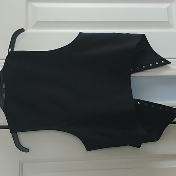 Alberto Makali Black Studded Open Front Vest M - Picture 6 of 11